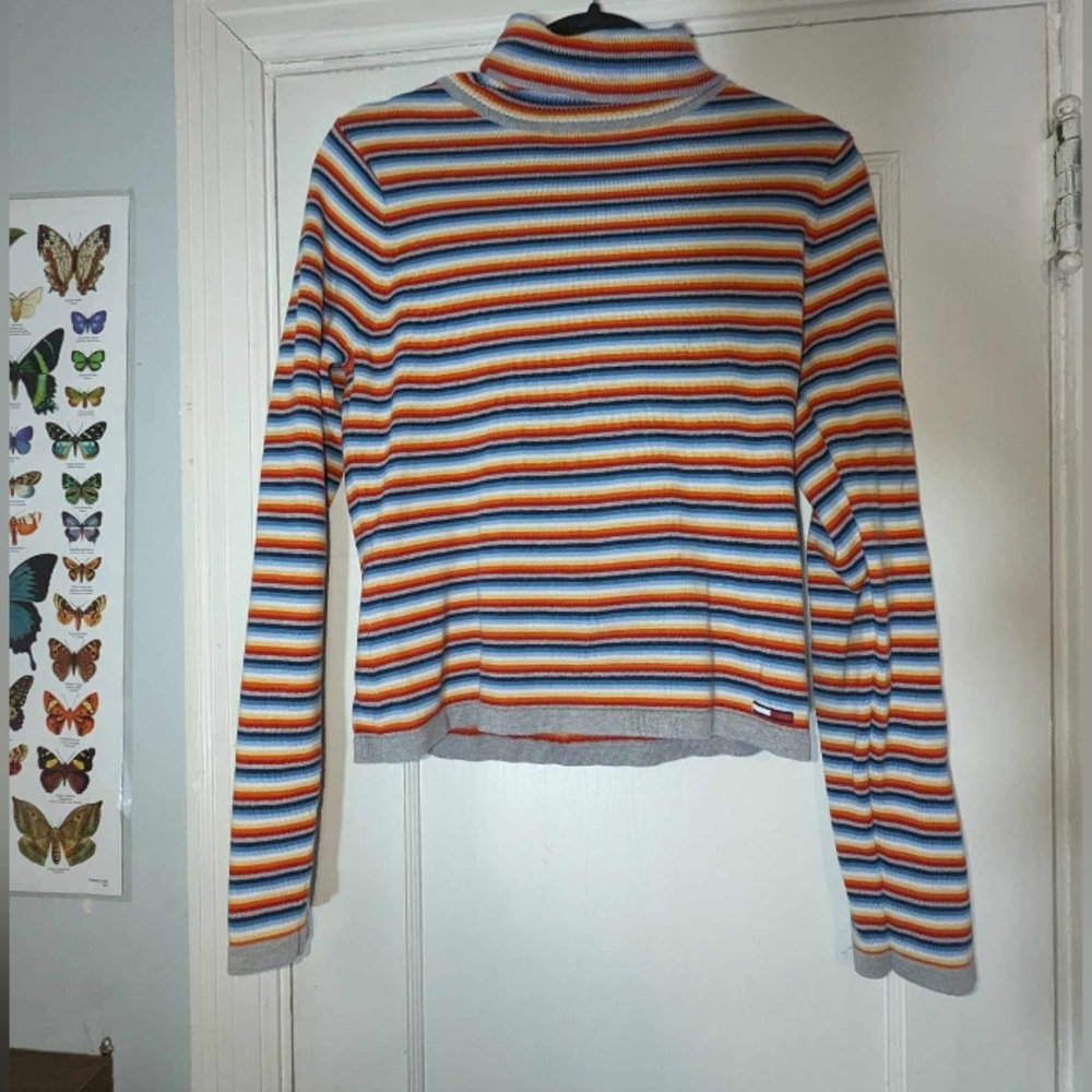 90s Rainbow Turtleneck Tommy Hilfiger sweater Vintage